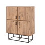 Hanah Home Quantum Solo Armario Multiusos Pino Atlántico y Negro 93x115x36cm Tablero Melamina